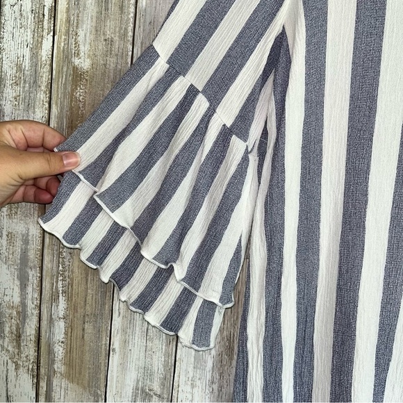 Oddy Stripe Ruffle Sleeve Blouse - Picture 3 of 7